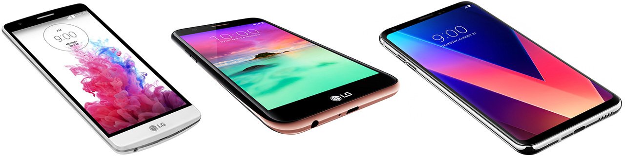 демонстрация яркости передачи изображения на экране телефонов LG